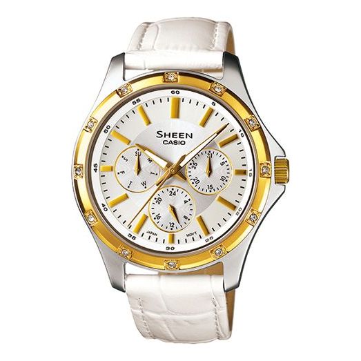 CASIO Waterproof Sports SHEEN Silver Analog SHE-3801GL-7A