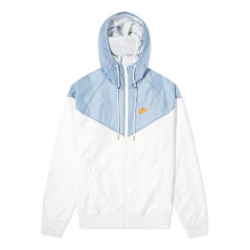 Nike MENS Sportswear Windbreaker Casual Sports Hooded Jacket Blue/White AR2191-105