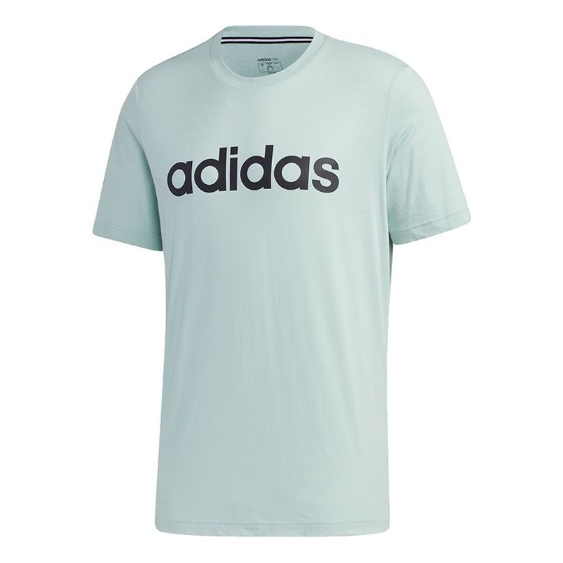 adidas neo M ESNTL LOGO T logo Printing Sports Short Sleeve Light Green GJ8931