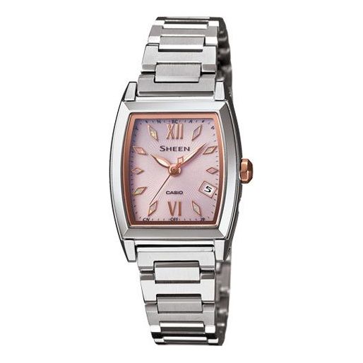 CASIO Waterproof SHEEN Sapphire Crystal Solar Powered Stainless Steel Strap GoldPink Analog SHW-1503D-4ADR