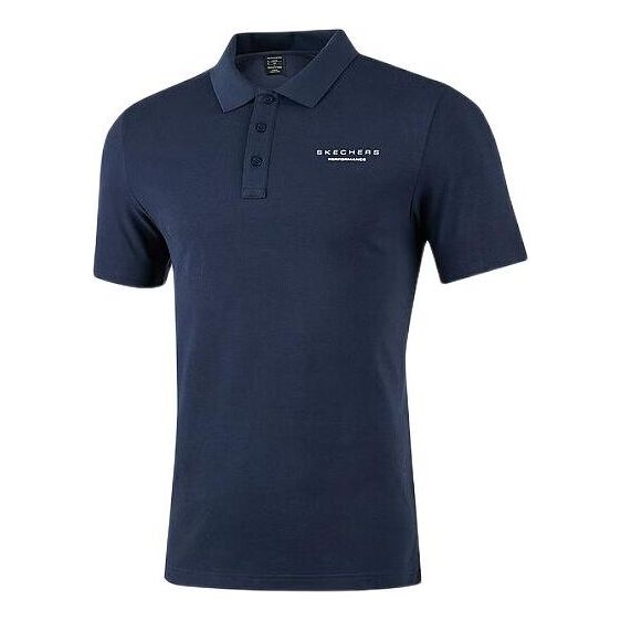 Skechers Letter Printed Casual Short-Sleeve Polo Shirt 'Navy' P223M052-02MZ