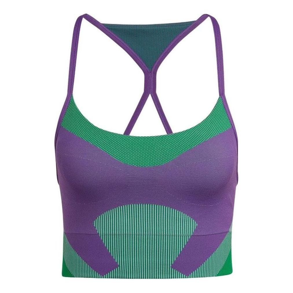 (WMNS) adidas by Stella McCartney TrueStrength Yoga Knit Light-Support Bra Asia Sizing 'Purple Green' HG1417