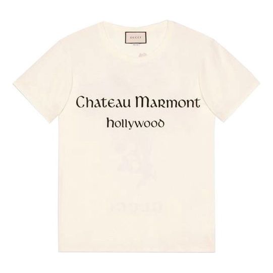 (WMNS) Gucci Chateau Marmont Print Short-Sleeved For Beige 492347-XJAN5-7263