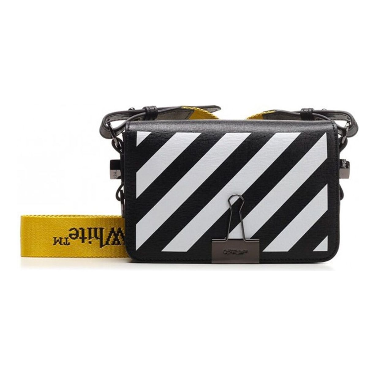 (WMNS) Off-White Letter Micro-label Deceleration Stripe Shoulder Bag Black OWNA038E20LEA0031001