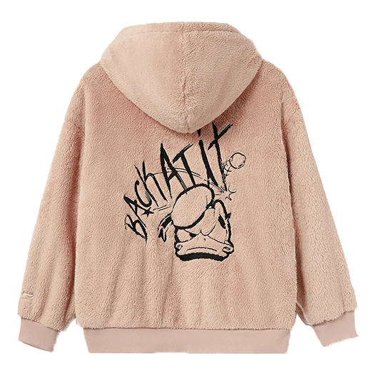 (WMNS) Li-Ning x Disney Cartoon Embroidered Suede Loose Hoodie 'Rose Pink' AWDR684-2