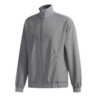 adidas neo M Ut Bmbr Jkt Casual Sports Zipper Stand Collar Long Sleeves Jacket Gray CV8988