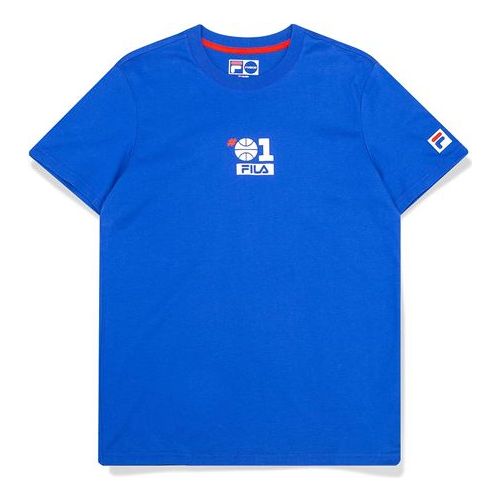 FILA Basketball Numeric Alphabet Printing Short Sleeve Blue T11M022112F-BU