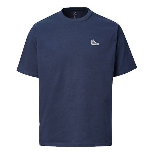 Converse Athleisure Casual Sports Short Sleeve Couple Style Navy Blue 10020931-467