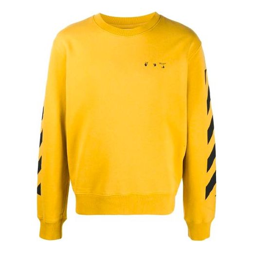 Off-White logo Pattern Printing Long Sleeves Version Yellow OMBA025F20FLE0061610