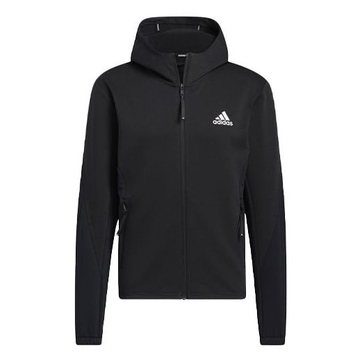 adidas Logo Printing Loose Hooded Jacket Black H17607