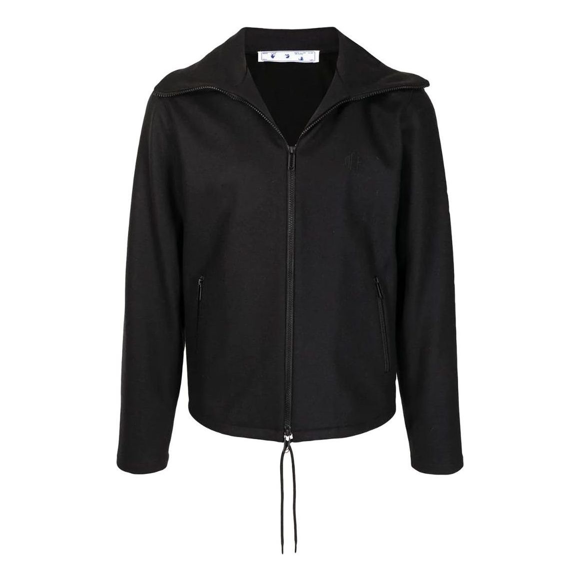 Men's Off-White SS22 Solid Color Logo Embroidered Lapel Version Black Jacket OMBD030F21FAB0011010BLACK
