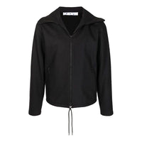 Men's Off-White SS22 Solid Color Logo Embroidered Lapel Version Black Jacket OMBD030F21FAB0011010BLACK