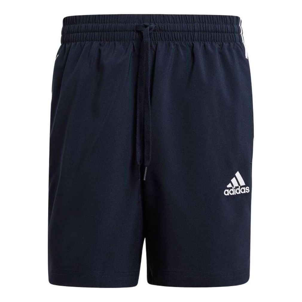 Men's adidas Aeroready Essentials Embroidered Side Stripe Straight Sports Shorts Blue GL0023