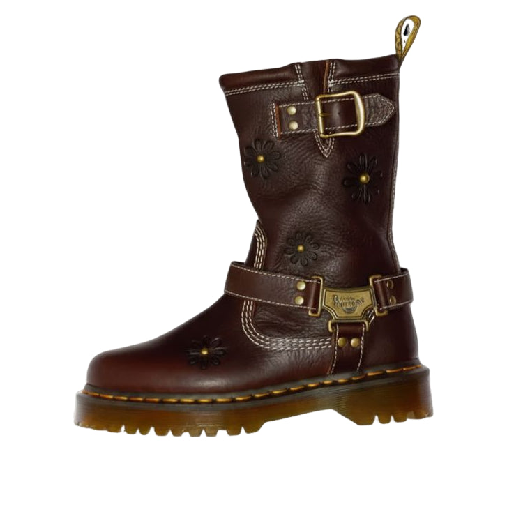 Dr. Martens Anistone Hi Flower Rigger Boots 'Dark Brown' 42823200