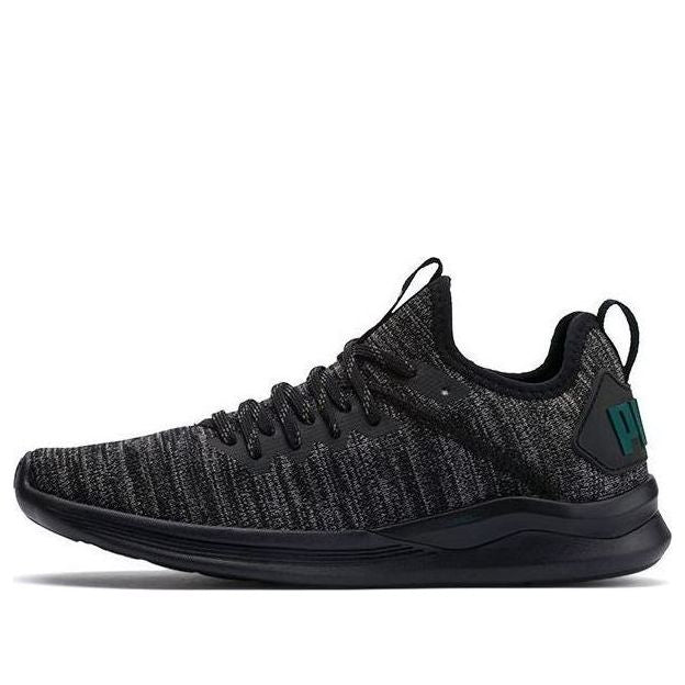 (PS) PUMA Ignite Flash Evoknit K Running Shoes Black/Green 191502-11