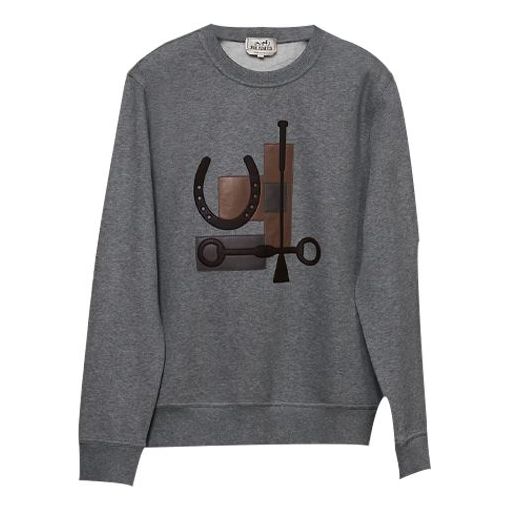 HERMES Her-Mes Sports Series Round Neck Gray H047850HA76