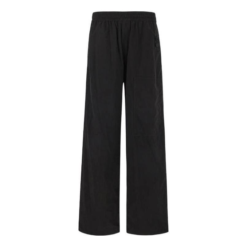 Men's Off-White FW22 Solid Color Elastic Waistband Straight-Leg Casual Pants/Trousers Loose Fit Black OMCA238F22FAB0021000