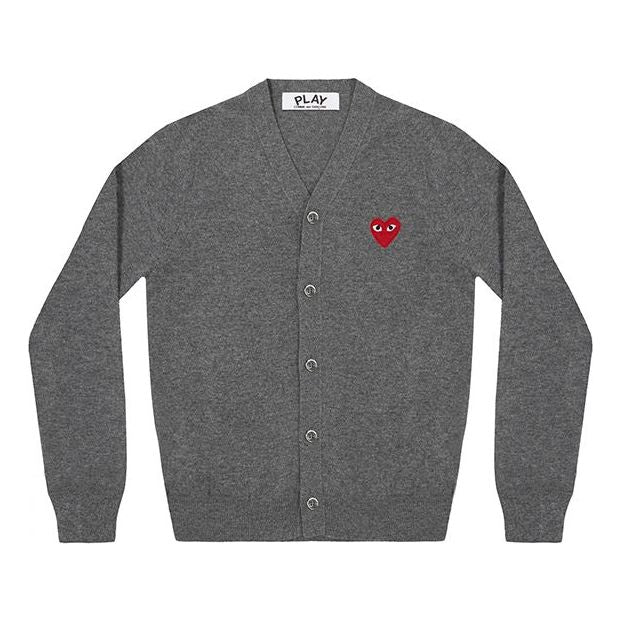COMME des GARCONS PLAY Cardigan Red Emblem 'Grey' AZ-N008-051-3