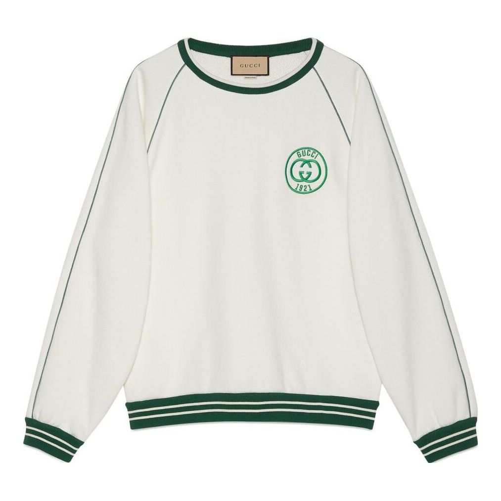 Gucci Cotton jersey sweatshirt with patch 'White Green' 756646XJFV79088