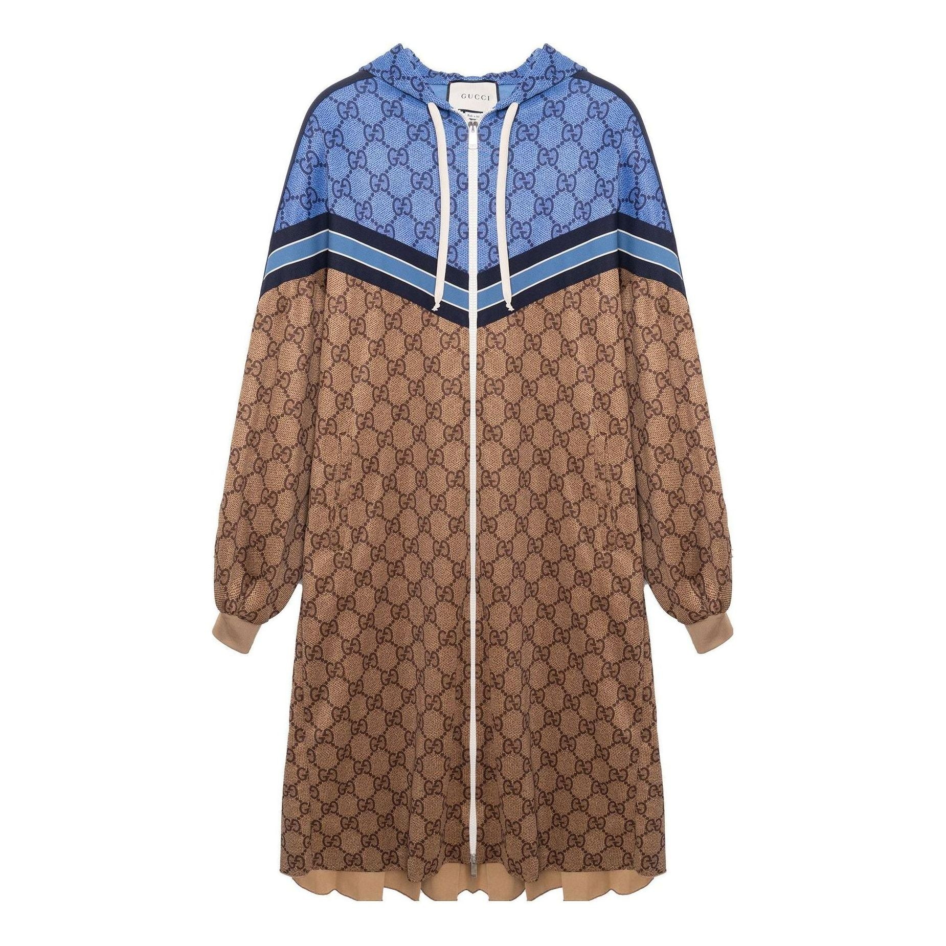 (WMNS) Gucci Technical Jersey GG Long Jacket 'Blue Camel' 550604-XJADG-2144