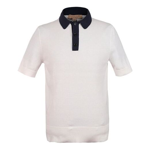 Men's Burberry Casual Short Sleeve Polo Shirt White 40684431