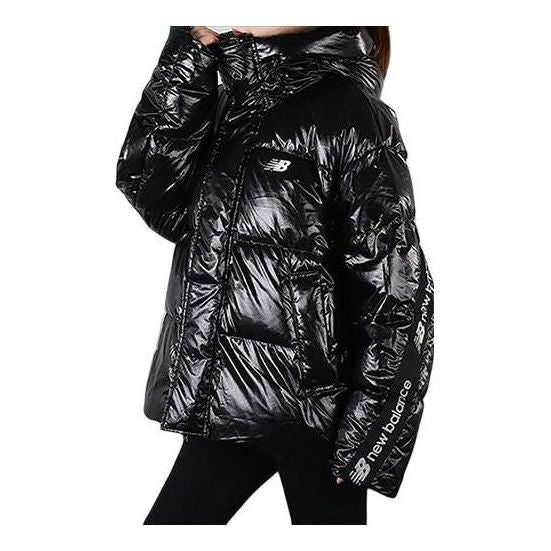 New Balance Shiny Hooded Puffer Jacket Asia Sizing 'Black' NP943023-BK