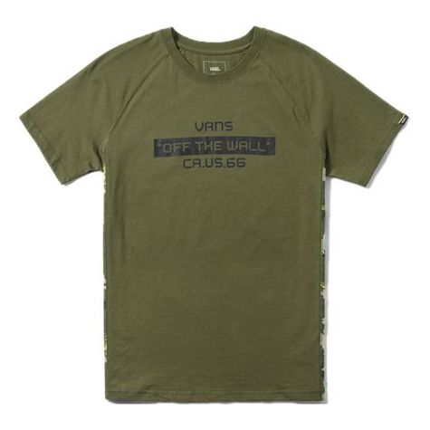 Men's Vans Alphabet Printing Casual Short Sleeve Green VN0A3DCSPSX