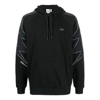 Men's adidas originals Logo Printing Pattern Drawstring Hooded Long Sleeves Black HE4709