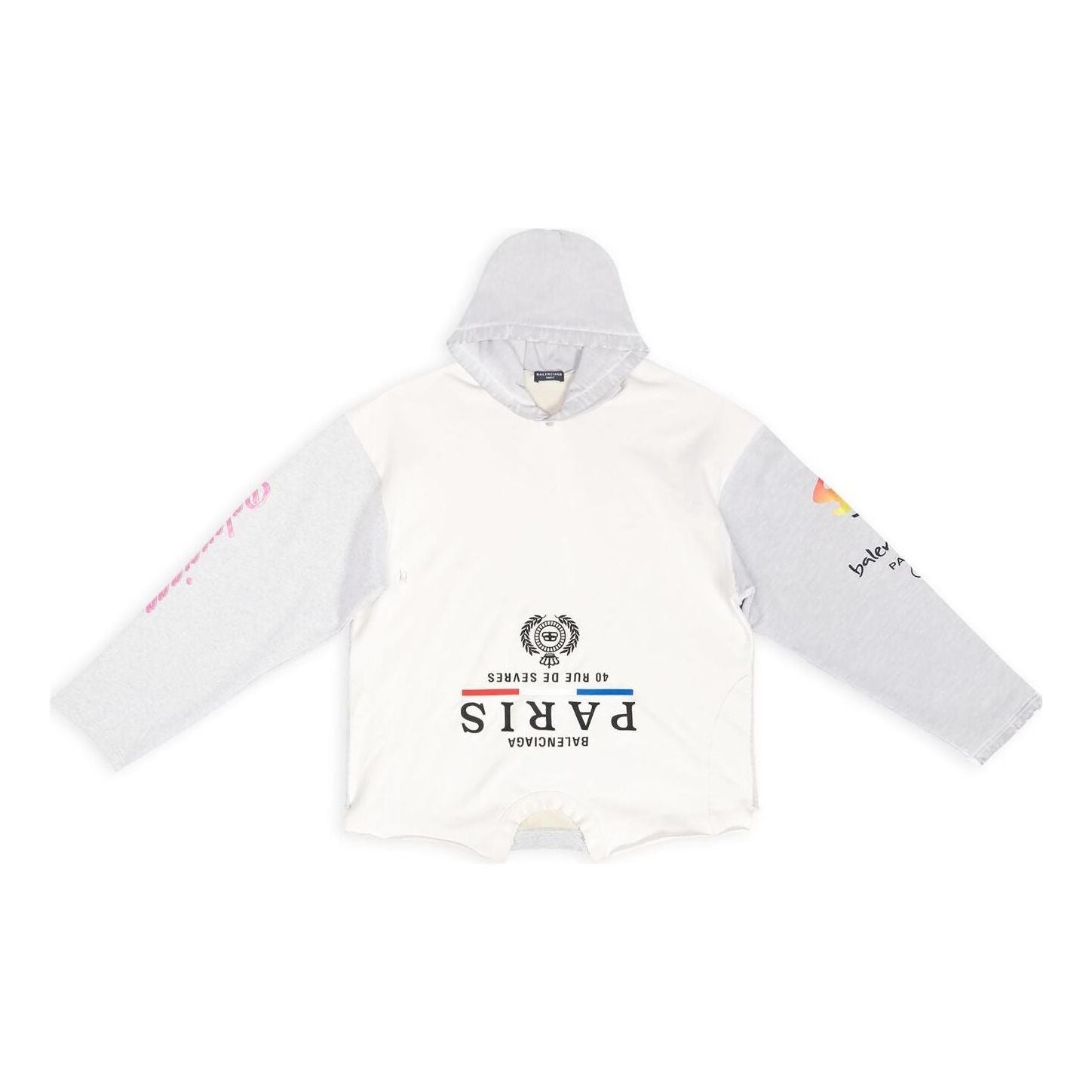 Balenciaga Paris Upside Down Hoodie Oversized 'White' 698156TMVD19000
