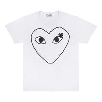(WMNS) COMME des GARCONS PLAY Outlined Heart Tee 'White Black' AZ-T101-051-1