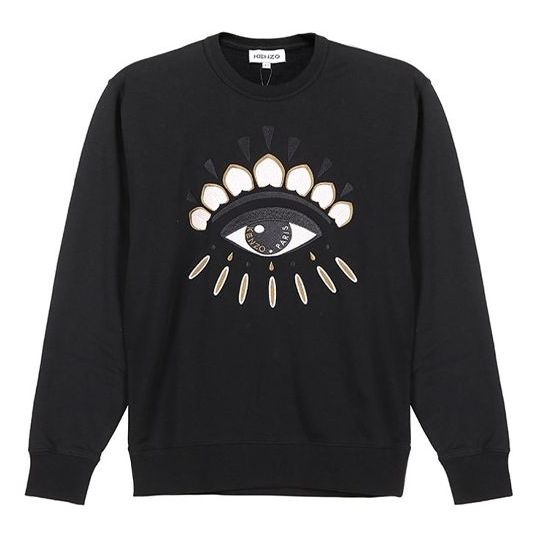 (WMNS) KENZO FW20 Eye Embroidered Fleece Lined Cotton Hoodie Black FA62SW8234XC-99