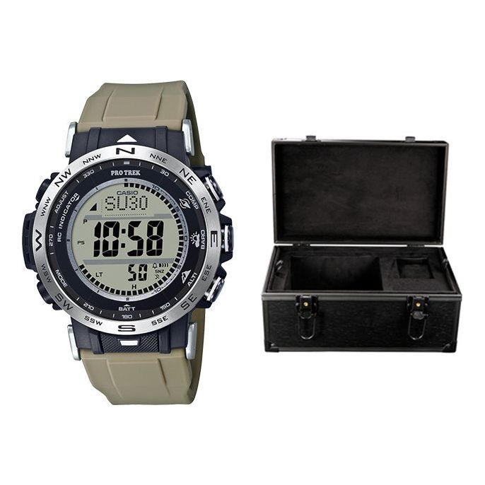 CASIO Sports Solar Powered Mens Black/Green Digital PRW-30-5PR