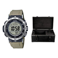 CASIO Sports Solar Powered Mens Black/Green Digital PRW-30-5PR