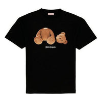 Men's PALM ANGELS Black Bear S/S Chest Logo Short Sleeve PMAA001S20FAB0011084