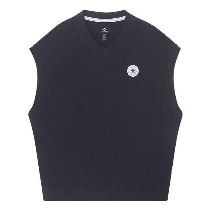 Converse Knitted V-neck Vest Asia Sizing 'Black' 10025908-A02