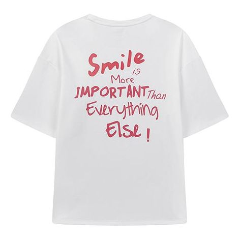 (WMNS) FILA Series Logo Printing Round Neck Short Sleeve White F51W028101F-WT