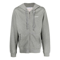 Off-White graphic-print Drawstring Hoodie 'Grey' OMBE013F22FLE0070801