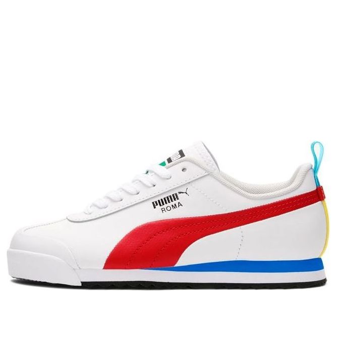 (GS) PUMA Roma Game Running Shoes White/Red 381689-01