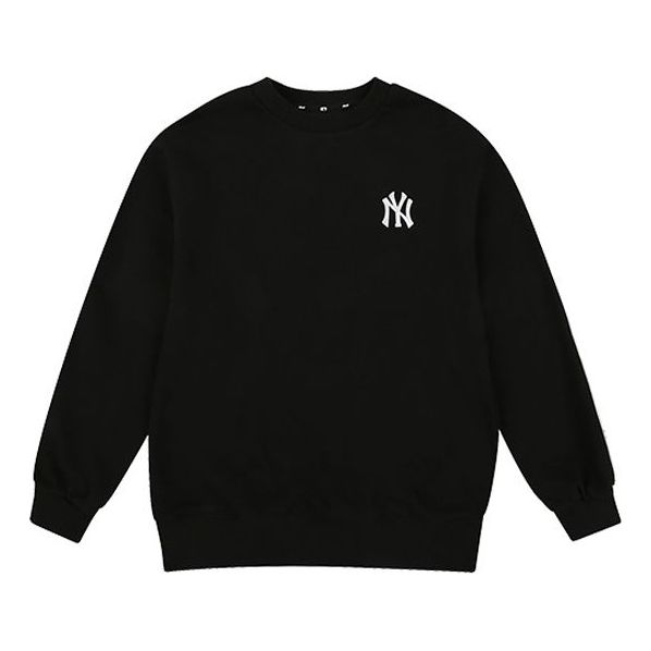 MLB NY New York Yankees Loose Casual Round Neck Long Sleeves Unisex Black 31MTT1011-50L