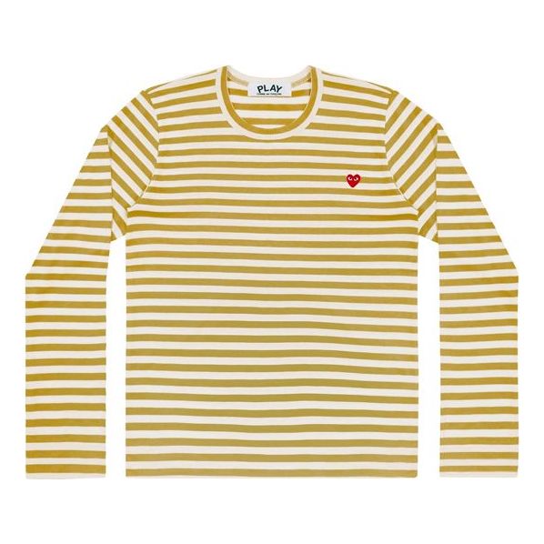 (WMNS) COMME des GARCONS PLAY Striped Long Sleeves Tee 'Yellow White' AZ-T217-051-5