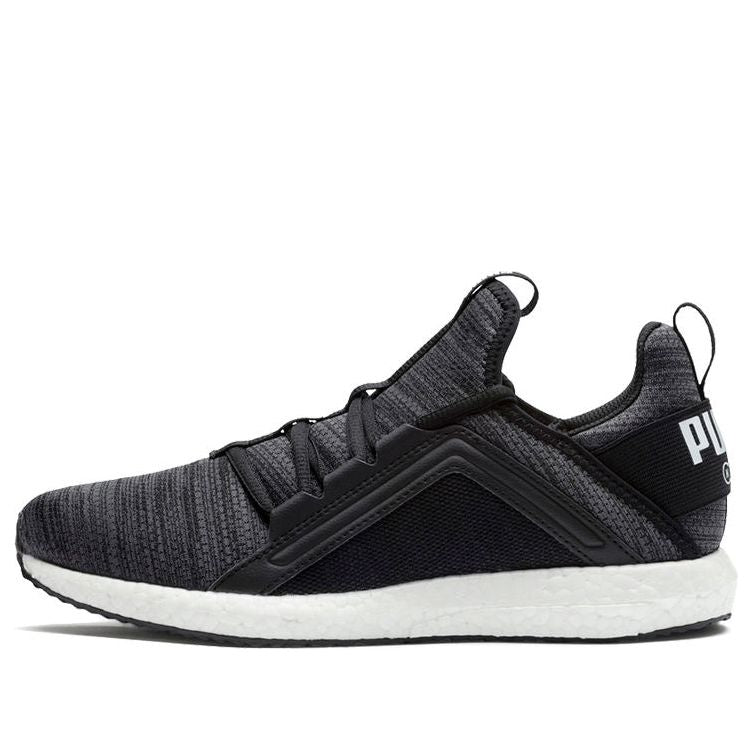(WMNS) PUMA Mega Energy Heather Knit Low-top Running Shoes Black/White 191096-05