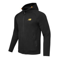 New Balance Tech Fleece Full-Zip Hooded Jacket Asia Sizing 'Black Orange' AMJ11329-BK