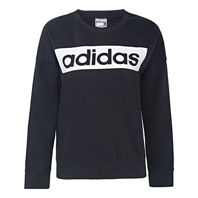 (WMNS) adidas Essentaials Linear Sweaters 'Black' AJ4600