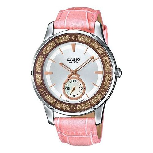 CASIO Waterproof Pink Leather Strap LTP-E135L-4A