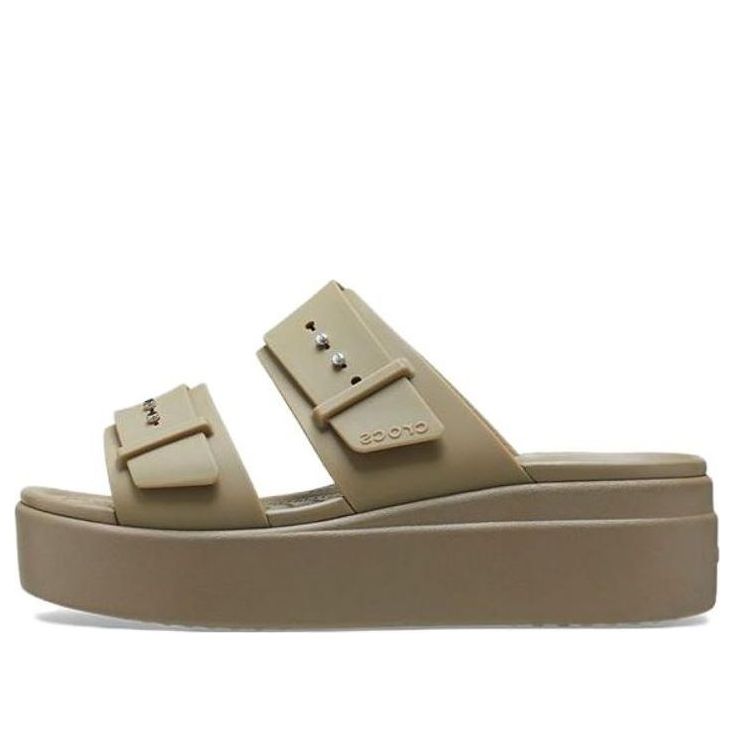 (WMNS) Crocs Brooklyn Low Sandals 'Khaki' 207431