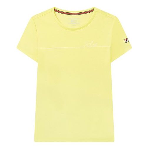 (WMNS) FILA Embroidered Short Sleeve Yellow T-Shirt F11W021108F-YE