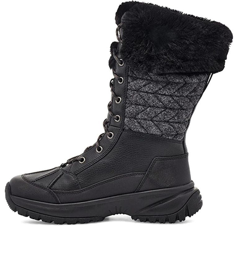 (WMNS) UGG Yose Tall Quilt Snow Boots Black 1116230-BLK