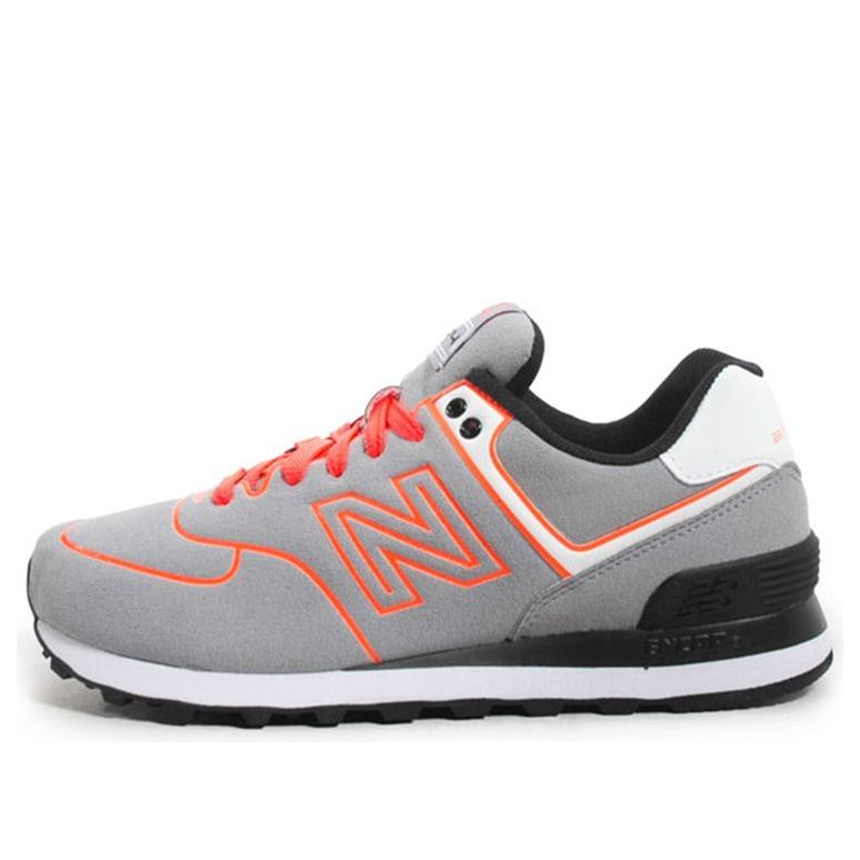 (WMNS) New Balance 574 Neon Lights Sneakers Grey 'Gray Orange' WL574NEP
