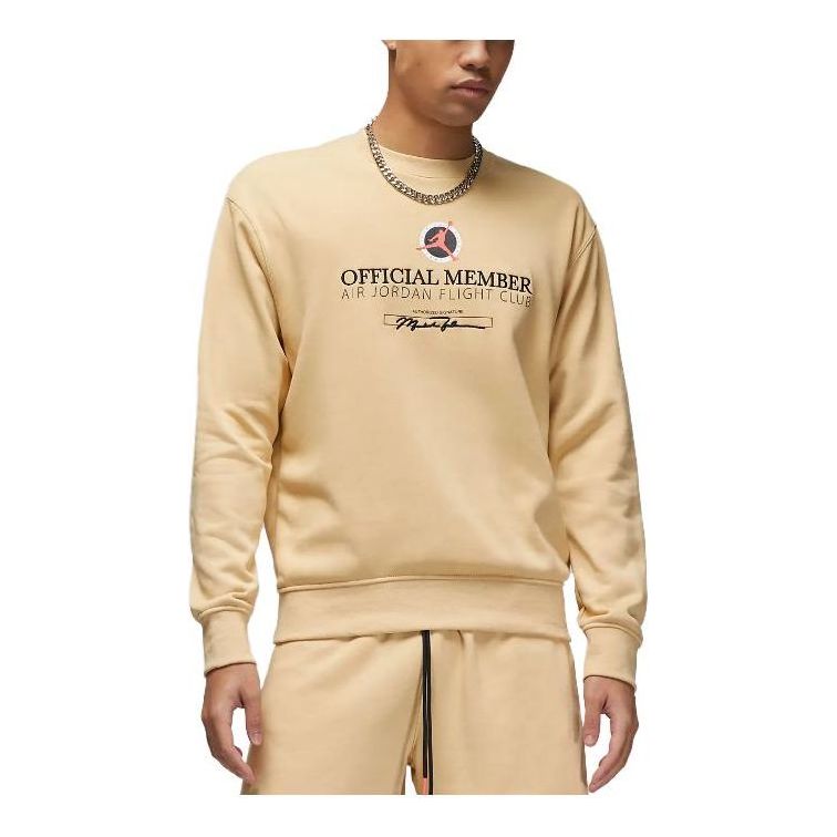Air Jordan Flight MVP Lightweight Fleece Crew-neck Sweatshirt 'Beige' DX9647-252