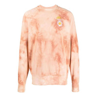 Men's Nike Sportswear Tie Dye Chest Pattern Printing Round Neck Pullover Long Sleeves Orange Pink DM5010-657